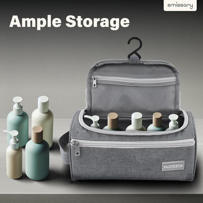 Travel Toiletry Bag for Men and Women, Travel Bag for Toiletries, Valentines Day Gifts for Men, Travel Bathroom Bag, Mens Travel Bag Hanging Toiletry Organizer Toiletry Kit (Gray)