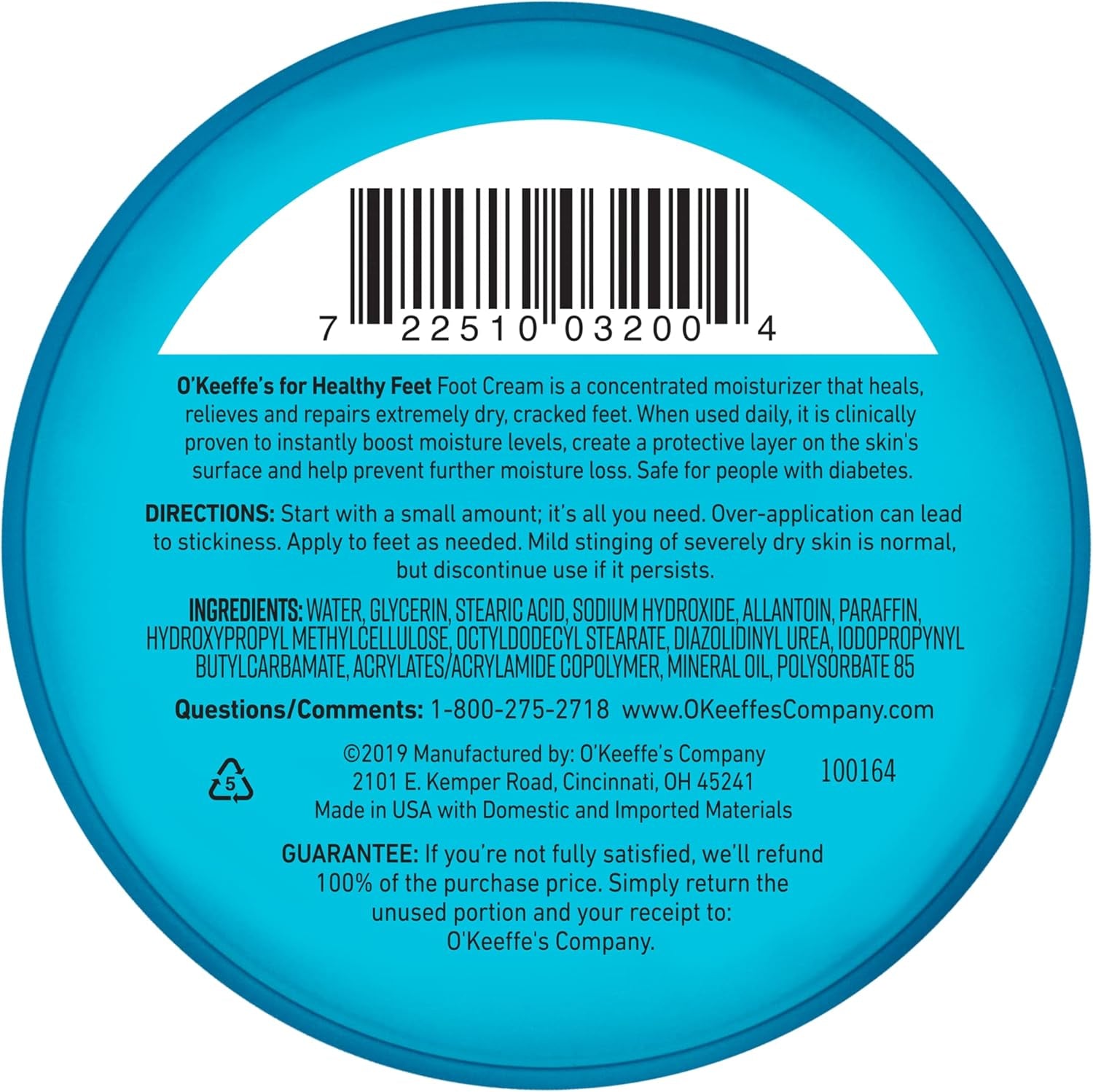 for Healthy Feet Foot Cream; Guaranteed Relief for Extremely Dry; Cracked Feet; Instantly Boosts Moisture Levels; 3.2 Ounce Jar; (Pack of 3)