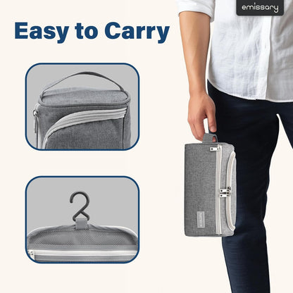 Travel Toiletry Bag for Men and Women, Travel Bag for Toiletries, Valentines Day Gifts for Men, Travel Bathroom Bag, Mens Travel Bag Hanging Toiletry Organizer Toiletry Kit (Gray)