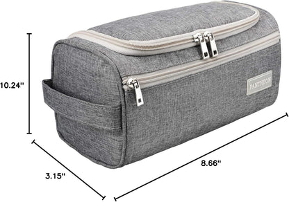 Travel Toiletry Bag for Men and Women, Travel Bag for Toiletries, Valentines Day Gifts for Men, Travel Bathroom Bag, Mens Travel Bag Hanging Toiletry Organizer Toiletry Kit (Gray)