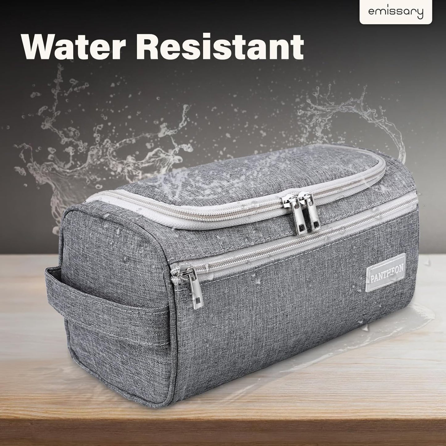 Travel Toiletry Bag for Men and Women, Travel Bag for Toiletries, Valentines Day Gifts for Men, Travel Bathroom Bag, Mens Travel Bag Hanging Toiletry Organizer Toiletry Kit (Gray)